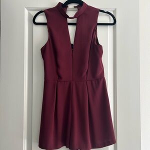 Top Shop Maroon Romper size 4, fits more like a 2